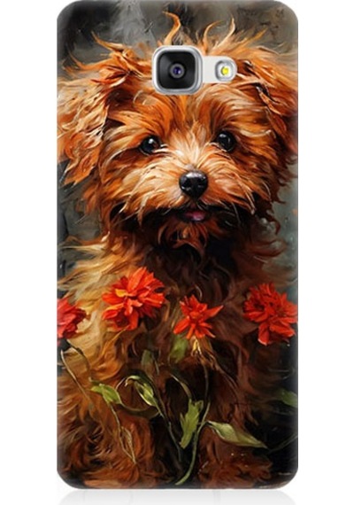 Samsung Galaxy A5 2016 Uyumlu Çiçekli Köpek Desenli Silikon Kılıf