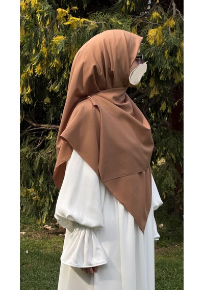Qalortex Scarf Pamuklu Organik Modal Eşarp-karamel