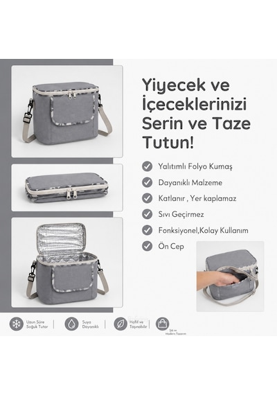 10 Lt Yemek Çantası -termo Çanta-449 Gri