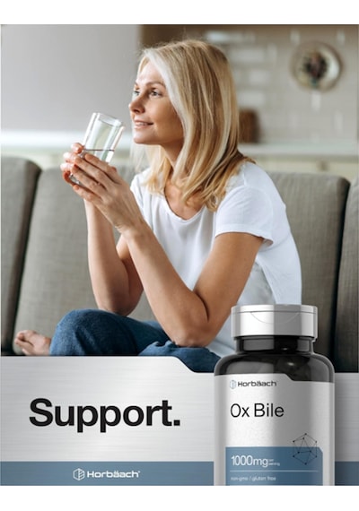 Horbäach Ox Bile 1000 Mg 100 Capsules Digestive Enzymes Non... Aromasız