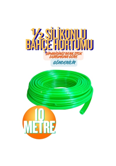1/2 Silikonlu Bahçe Çeşme Sulama Hortumu 10 Metre Araç Yıkama Hortumu Örgülü Esnek Katlanmaz Aşınmaz Musluk Bağlantılı Oto Yıkama Balkon Park Çim Sürgülü Bahçe Tipi Su Hortumu Seti Dayanıklı