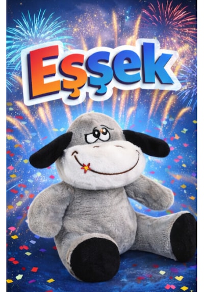 Sevimli Peluş Eşek Oyuncak Gri