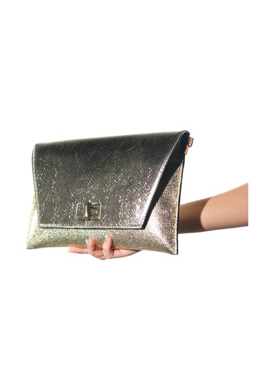 Maorı Altın Baskı Kadın Clutch Çanta