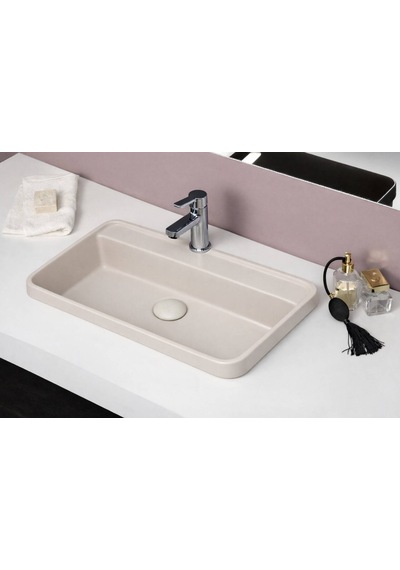 Smanni - Lyra Bd Tezgah Üstü Gömme Lavabo Mat Sahra - Lv1201-209- Bej