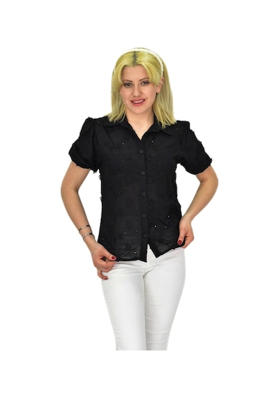 Kadın Brodeli Kısa Kol Bluz Bgl-st0371 001