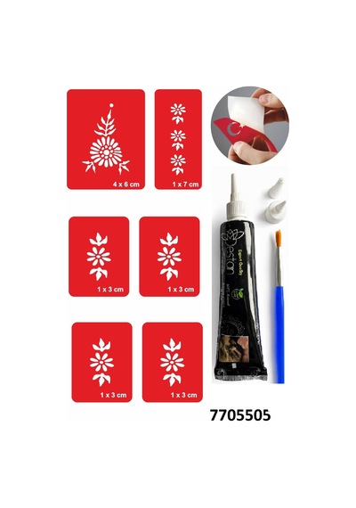 Hint Kınası Ve Şablonla Geçici Dövme Yapma Seti Set 28
