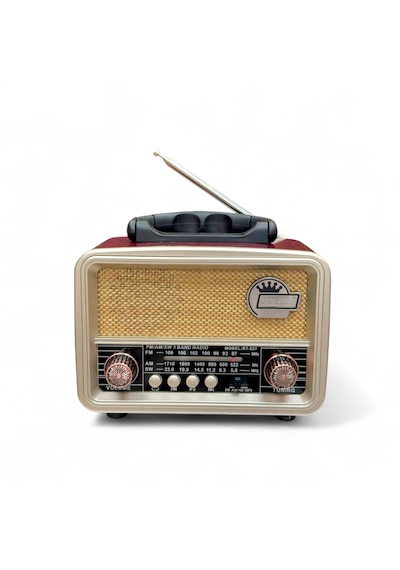 Rt-827m Nostaljik Ahşap Ceviz Görünüm Radyo,güneş Panelli Nostalji Radyo
