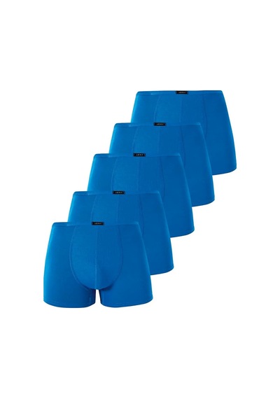 Floranova Delux Serisi Hediye Düz Nefes Alan Erkek İnce Bel Lastikli Bambu Boxer Mavi 5'li Paket Saks