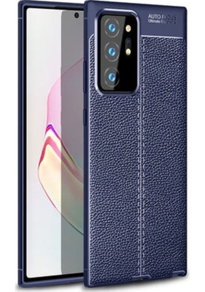 Samsung Galaxy Uyumlu Note 20 Ultra Kılıf Deri Silikon Yüzeyli Yüksek Kaliteli Silikondan Üretilmiş Premium Silikon Kapak Ryc/niss Lacivert