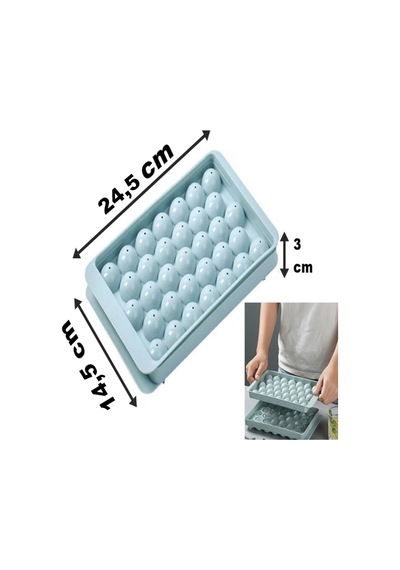 Büyük Küre Buz Kalıbı Kapaklı 33 Hazneli 25cm Lzgara Buz Küpü Kalıp Konik Yuvarlak Diğer