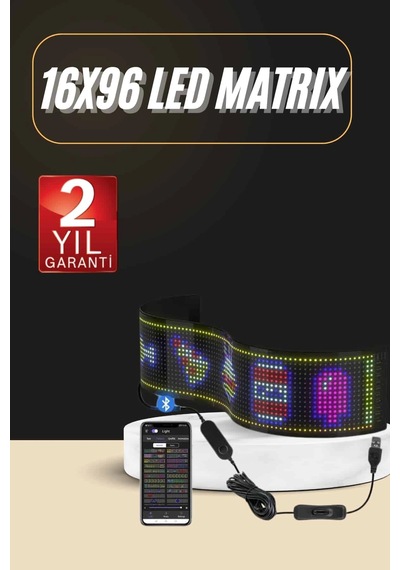 Hubrendy Tekno Led Ekran Matrix Panel En Büyük Boy 16x96 Araba Yazısı