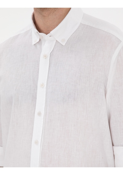 Pierre Cardin Erkek Beyaz Gömlek Desenli 50303388-vr013 Beyaz