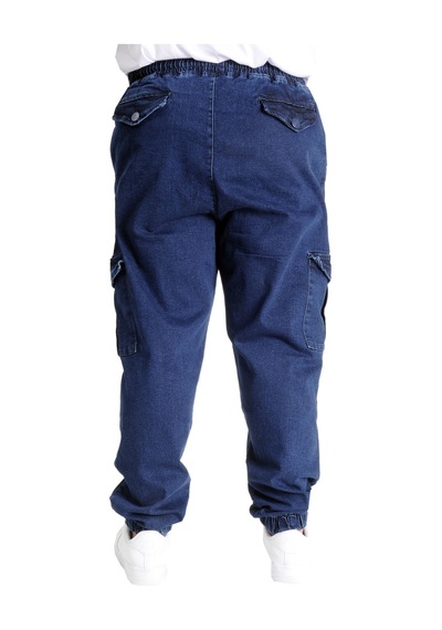 Mode Xl Battal Beden Erkek Kot Pantolon Chıef Blue Lastikli 23919 Lacivert Lacivert
