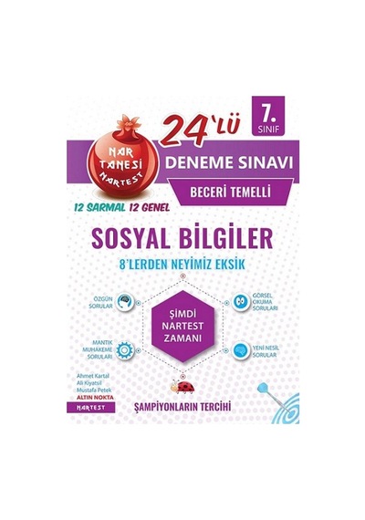 7. Sınıf Mavi Beceri Temelli Sosyal Bilgiler 24 Deneme Sınavı Nar N11.35578