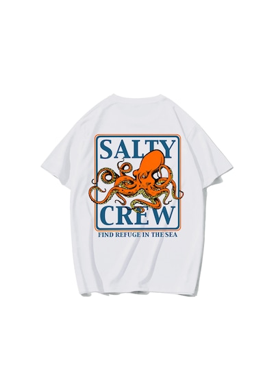 Brz Collectıon Brz Collection Unisex Oversize Octopus T-shirt Beyaz