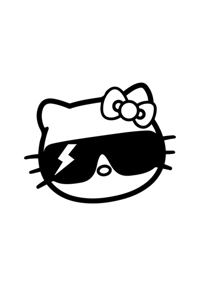 Hello Kitty Sticker Araba Hello Kitty Şimşek Oto Sticker
