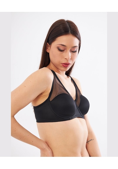 Le Jardin Linda Tül Detaylı Toparlayıcı İnce Soft Cup Sütyen B-c Siyah