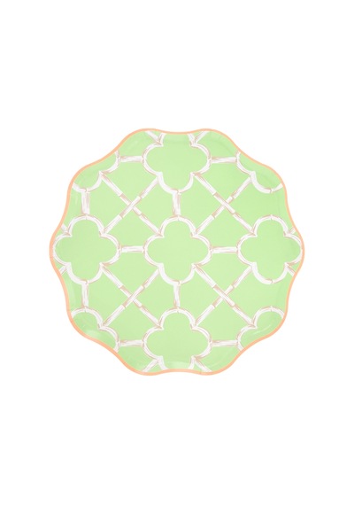 Meri Meri - Bambu Desenli Tabaklar - M - 8 Adet