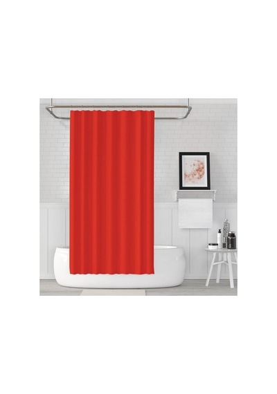 Tropik Home Banyo Perdesi - Tek Kanat Duş Perdesi, Polyester Kumaş Duşakabin Perdesi 180x200 Cm Küvet Perdesi Kırm Diğer