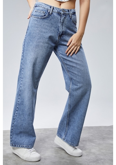 Cedy Denim Cedy Denım Yüksek Kalite Kadın Palazzo Yüksek Bel Cotton Jean Pantolon
