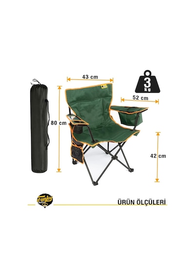 Cool Ice Petrol Yeşili/sarı Lüks Kamp Sandalyesi Petrol Yeşili