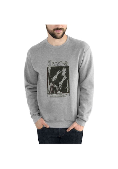 The Doors Live Hollywood Bowl Baskılı Gri Erkek Sweatshirt