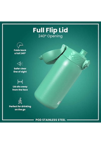 Ion8 - Paslanmaz Çelik Çocuk Suluk - Turkuaz - 400 Ml - Sızdırmaz