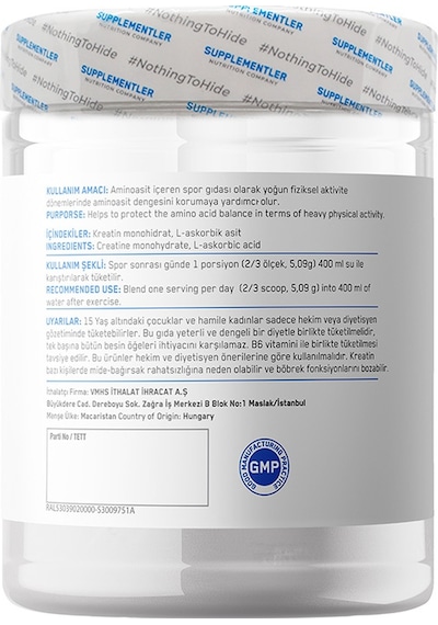 Supplementler Micronized Creatine 255 Gr Aromasız Aromasız