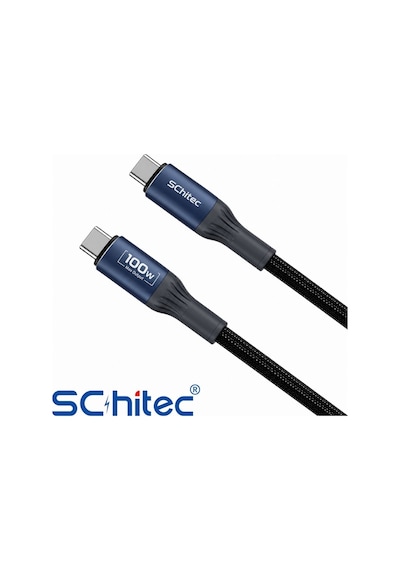 Schitec 100w Type-c To Type-c Süper Hızlı Data Ve Şarj Kablosu Siyah 2 Metre Hg/c-25 100w 2m Blue