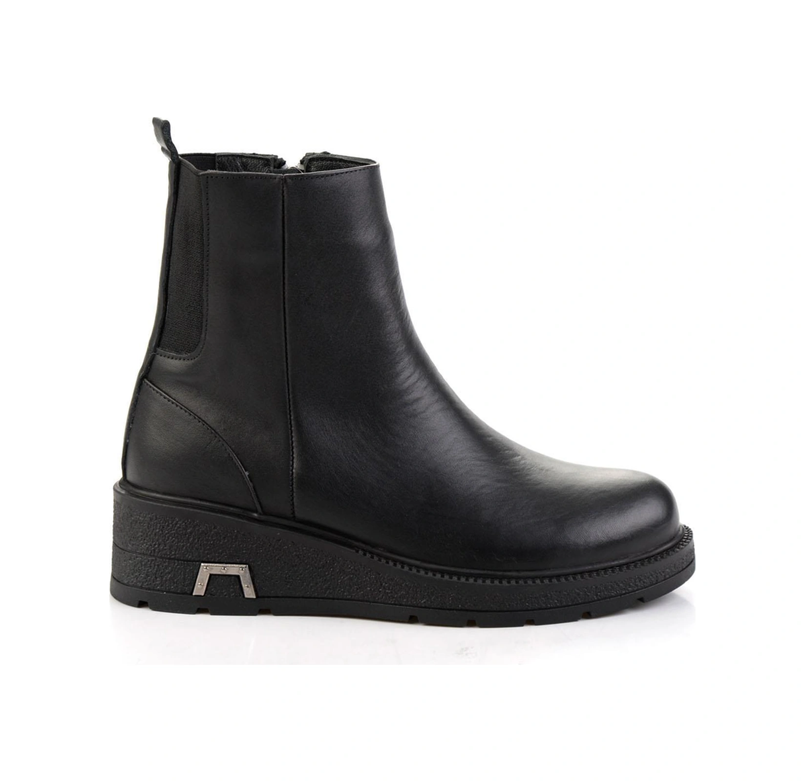 Bambi Siyah Hakiki Deri Kadın Bot & Bootie K02717251903 Siyah