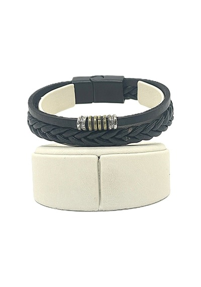 Unisex Mıknatıs Kilitli Deri Bileklik - Mkdb-30 Çok Renkli