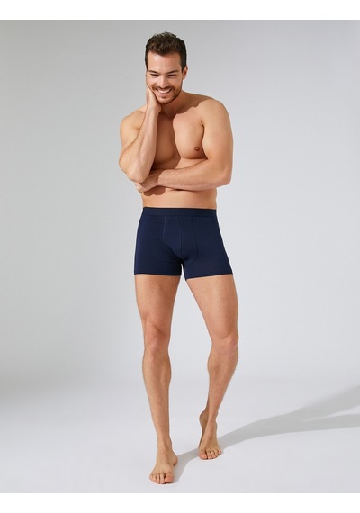 Koton 2'Li Boxer Pamuklu Desenli Saks Desenli 3Wlm90065Mk 3Wlm90065Mk9D6 Saks Mavisi