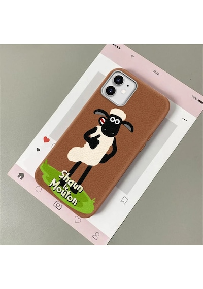 İphone 11 Uyumlu Kahverengi Deri Dokulu Silikon Kamerayı Korur Şok Emici Kılıf Diğer