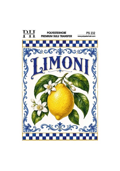 Polyesterhobi Premium Sulu Transfer 25x35 Cm İtalyan Esintisi Ve Limon Desenli Ps 232