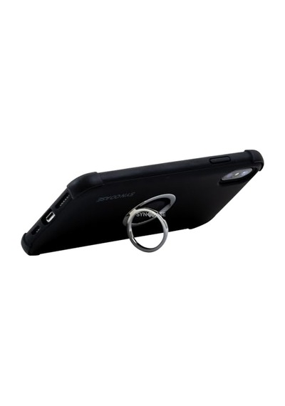 İphone Xs Max Halka Standlı Mat Kılıf Ring Holder Parmak Tutuculu Darbe Emici Tpu Koruyucu Kapak 6.5 İnç Uyumlu Siya Diğer