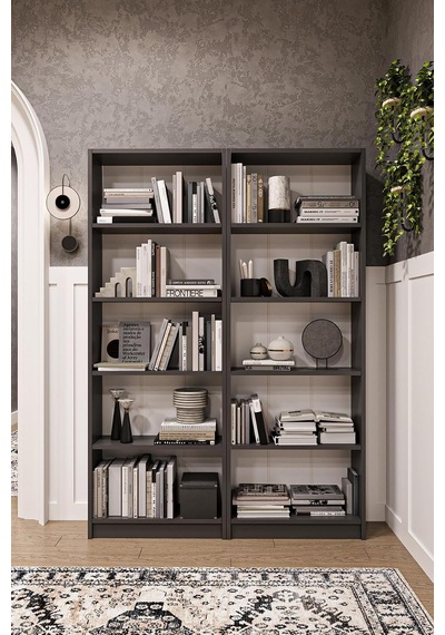 Asra Trend Koyu Gri K003 10 Raflı Geniş Kitaplık 112 Cm Modern Kütüphane Dar Alan Uyumlu%100 Mdflam Raf Ünitesi Çok Renkli Asra Trend Koyu Gri K003 10 Raflı Geniş Kitaplık 112 Cm Modern Kütüphane Dar Alan Uyumlu%100 Mdflam Raf Ünitesi Çok Renkli