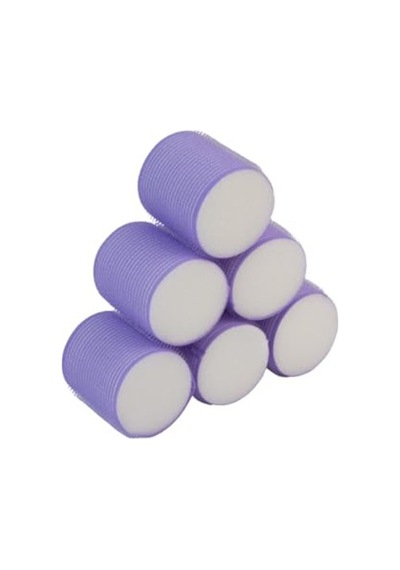 6'lı Cırtlı Süngerli Bigudi, 55x63 Mm Boyutunda Açık Mavi
