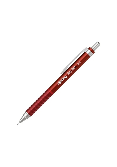 Tikky Retro 0.5mm Mekanik Kurşun Kalem, Metalik Kırmızı