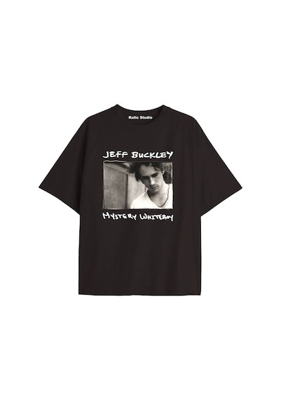 Kalic Studio Jeff Buckley Oversize Unisex T-shirt Siyah
