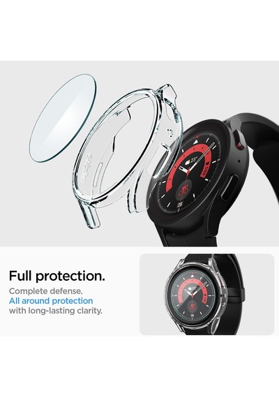 Galaxy Watch 5 Pro 45mm İle Uyumlu Ekran Koruyuculu Kılıf Thin Fit + Glas.tr Slim Hd Crystal Clear - Acs05400 Çok Renkli