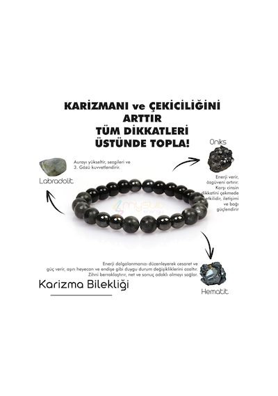 Mystic Energy Doğal Taş Erkek Karizma Tılsım Bilekliği Çok Renkli