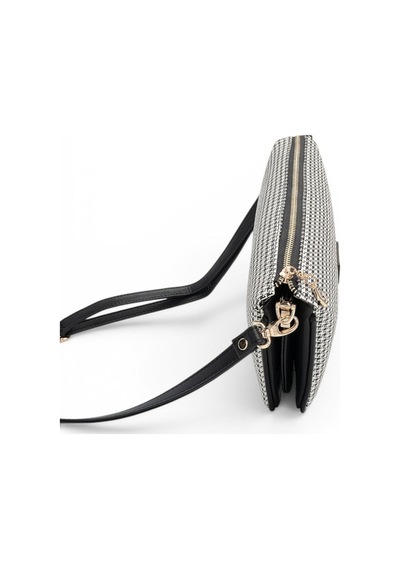 Silver & Polo Silver Polo Siyah - Siyah Kaz Ayağı Ekose Kadın Çapraz Çanta Sp1291