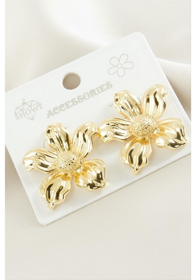Gld-spt- Papatya Metal Küpe - Gümüş Rengi 09149103