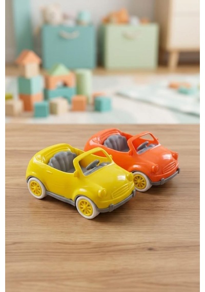 4'lü Mini Elle İttirmeli Renkli Yerli Üretim Eğitici Ve Eğlenceli Oyuncak Araba Seti Çok Renkli