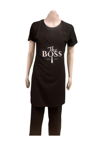 Boss Bay Sevgili Kombini Mutfak Önlüğü Siyah