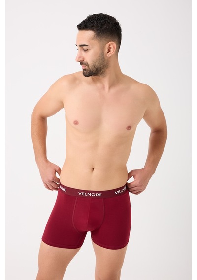Velmore Erkek Boxer 3 Lı Kutu Yumuşak Pamuk Sıkmayan Bel Lastikli Beden S - 5xl Bordo - Siyah - Lacivert