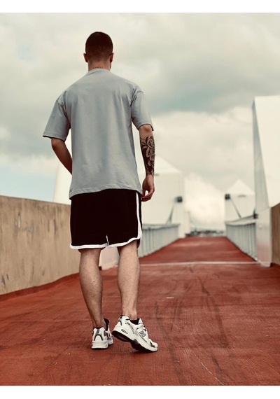 Flood Of Style Erkek Gri Düz Oversize Tshirt