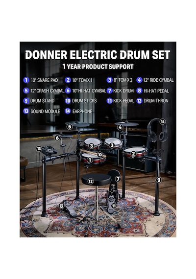 Donner Ded-200 Max Elektro Davul Seti