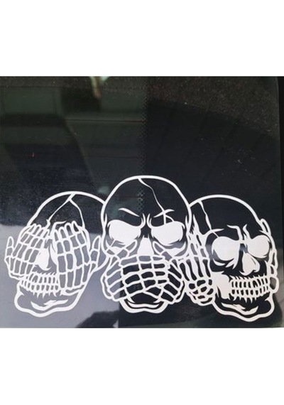 Görmedim Duymadim Bilmiyorum 3 Kurukafa Sticker Otomobil Motosiklet Cam Ayna