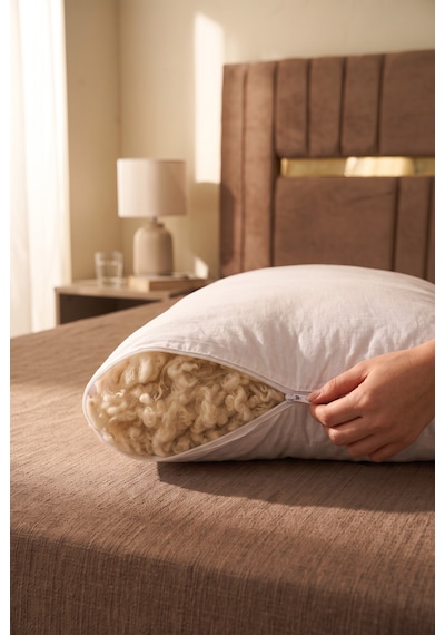%100 Merinos Kuzu Yünü Dolgulu Boncuk Yastık 50x70cm / 1000gr